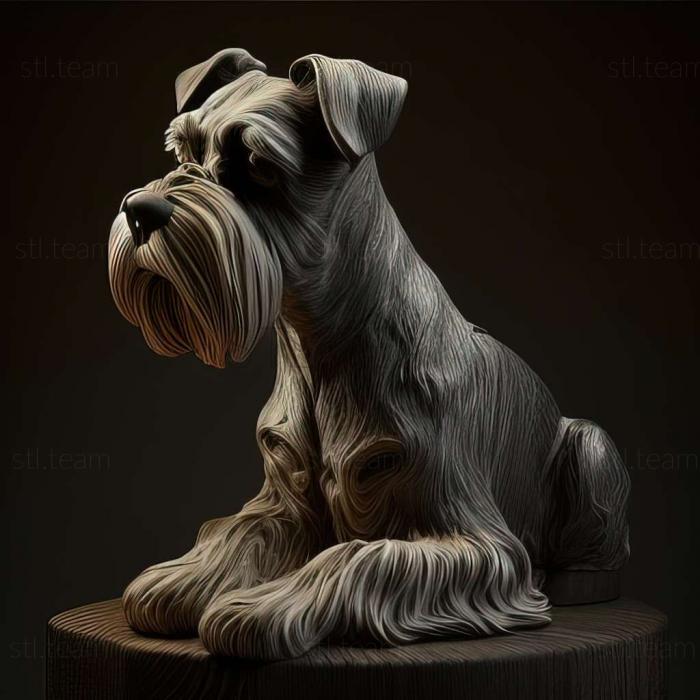 3D model Zwergschnauzer dog (STL)